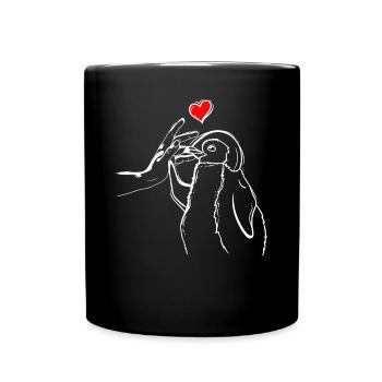 Pinguin Liebe Pinguin High Five - Tasse einfarbig - Schwarz - Vorne