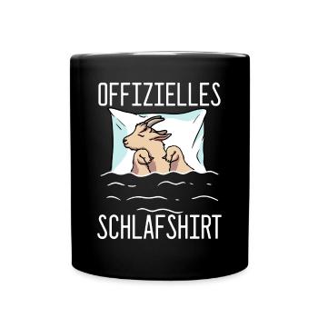 Offizielles Schlafshirt Ziege Schlafanzug Ziege - Tasse einfarbig - Schwarz - Vorne