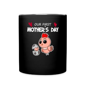 Muttertag - erster Muttertag Geschenk - Tasse einfarbig - Schwarz - Vorne