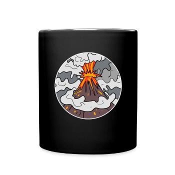 Volcano Mountain Circle Mountains Volcanoes - Full Colour Mug - black - Front