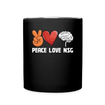 Brain Surgeon Peace Love NSG Neurosurgeon Surgeon - Full Colour Mug - black - Front