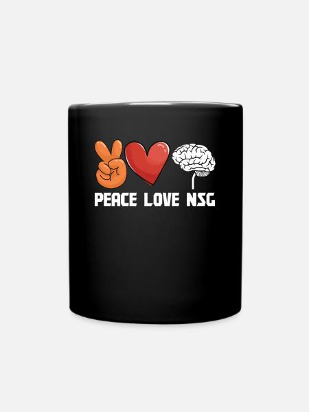 Gehirnchirurg Peace Love NSG Neurochirurg Chirurg - Tasse einfarbig - Schwarz