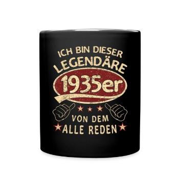 88. Geburtstag 1935 88 er Geburtstag - Tasse einfarbig - Schwarz - Vorne