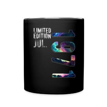 Limited Edition 1971 Juli Geburtstag Nordlichter - Tasse einfarbig - Schwarz - Vorne