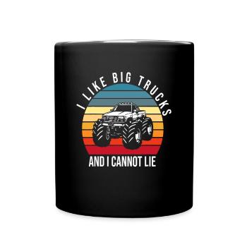 J’aime les gros camions et je ne peux pas mentir Retro Monster T - Mug uni - noir - Devant