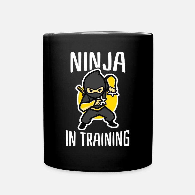 Ninja In Training Cool Ninja Kids - Full Colour Mug - black