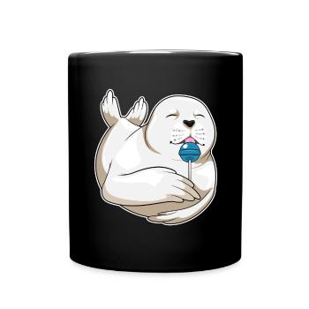 Sucette de phoque - Mug uni - noir - Devant