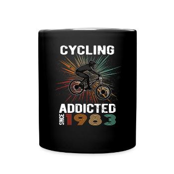 40 Birthday 1983 Vintage Retro Bicycle Cyclist - Full Colour Mug - black - Front