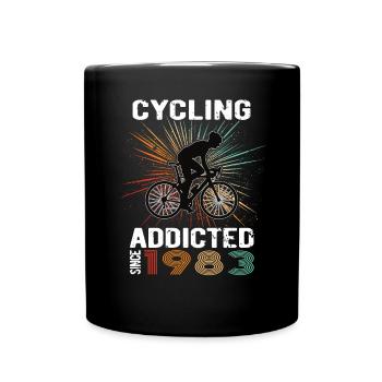 40 Birthday 1983 Vintage Retro Bicycle Cyclist - Full Colour Mug - black - Front