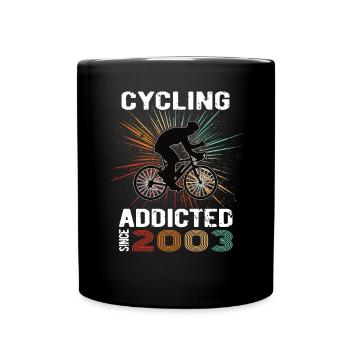 20 Birthday 2003 Vintage Retro Bicycle Cyclist - Full Colour Mug - black - Front