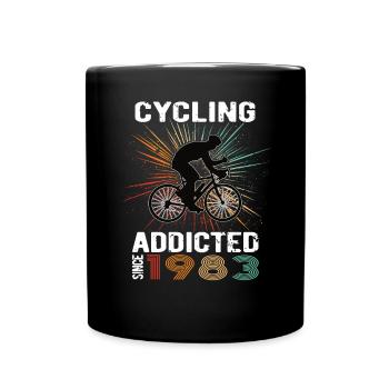 40 Birthday 1983 Vintage Retro Bicycle Cyclist - Full Colour Mug - black - Front
