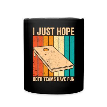 Cornhole Corn Hole Retro - Tasse einfarbig - Schwarz - Vorne