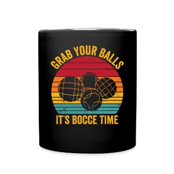 Funny Boccia Ball Retro - Full Colour Mug - black - Front