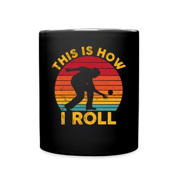Funny Boccia Ball Retro - Full Colour Mug - black - Front