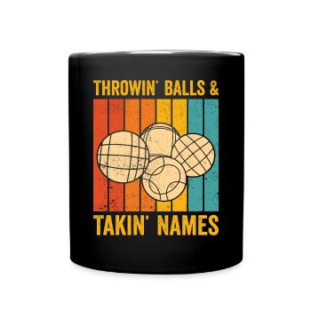 Funny Boccia Ball Retro - Full Colour Mug - black - Front