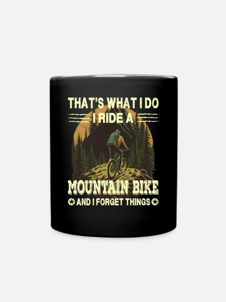 Das ist es, was ich tue: Ich fahre Mountainbike - Tasse einfarbig - Schwarz
