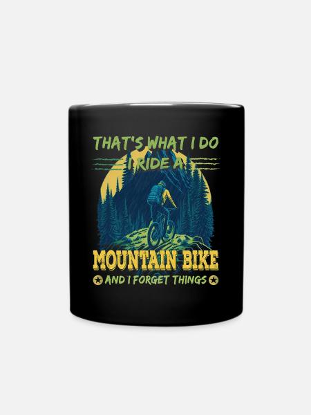 Das ist es, was ich tue: Ich fahre Mountainbike - Tasse einfarbig - Schwarz