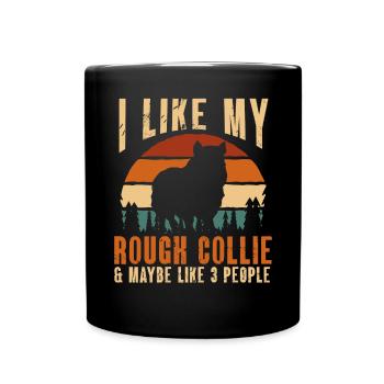 Longhair Collie Rough Collie Dog - Full Colour Mug - black - Front