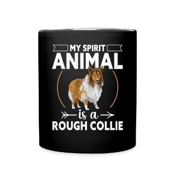 Longhair Collie Rough Collie Dog - Full Colour Mug - black - Front