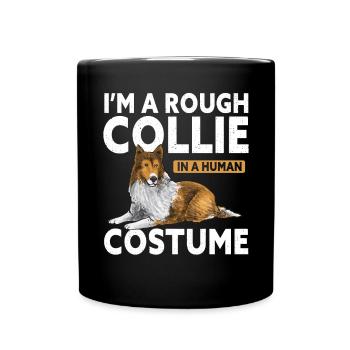 Collie à poil long Collie rugueux Chien - Mug uni - noir - Devant