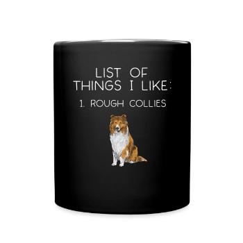 Longhair Collie Rough Collie Dog - Full Colour Mug - black - Front