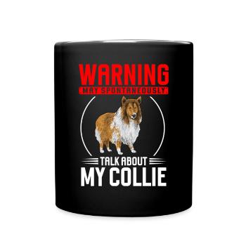Longhair Collie Rough Collie Dog - Full Colour Mug - black - Front