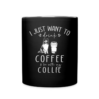 Longhair Collie Rough Collie Dog - Full Colour Mug - black - Front