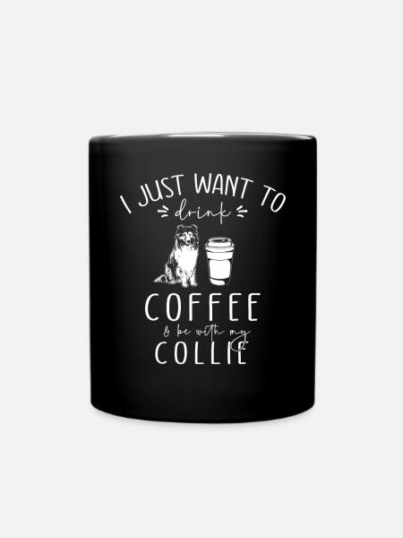 Collie à poil long Collie rugueux Chien - Mug uni - noir