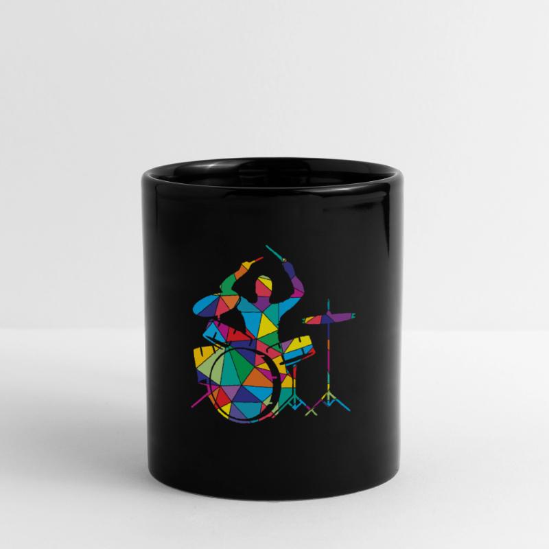 Low Poly Musical Polygon Drum Full Colour Mug