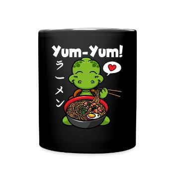 Anime Japonais Tortue Ramen Nouilles Kawaii - Mug uni - noir - Devant