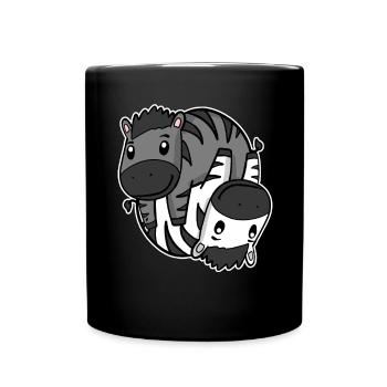 Zebra Yin Yang Symbol - Full Colour Mug - black - Front