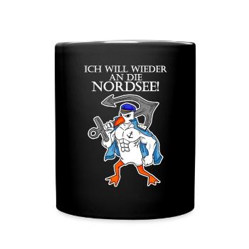 Nordsee Spruch - Tasse einfarbig - Schwarz - Vorne