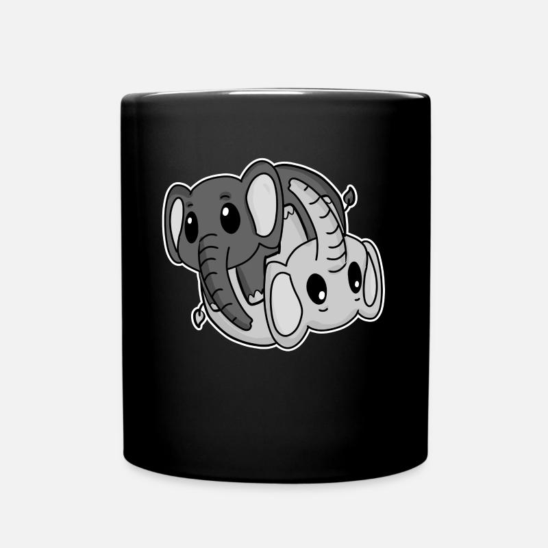 Elefant Yin Yang Symbol - Tasse einfarbig - Schwarz
