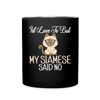 Cadeaux de chat siamois - Mug uni - noir - Devant