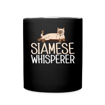 Siamesische Katze Geschenke - Tasse einfarbig - Schwarz - Vorne