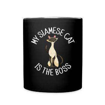 Siamesische Katze Geschenke - Tasse einfarbig - Schwarz - Vorne