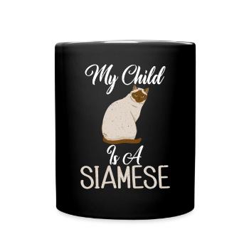 Cadeaux de chat siamois - Mug uni - noir - Devant