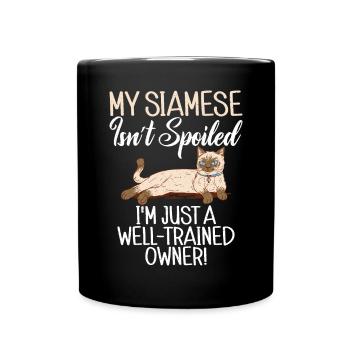Siamesische Katze Geschenke - Tasse einfarbig - Schwarz - Vorne