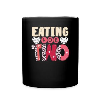 Essen Zu Zweit - Tasse einfarbig - Schwarz - Vorne