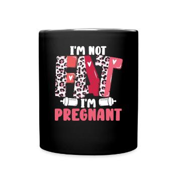 Ich Bin Nicht Dick, Ich Bin Schwanger - Tasse einfarbig - Schwarz - Vorne