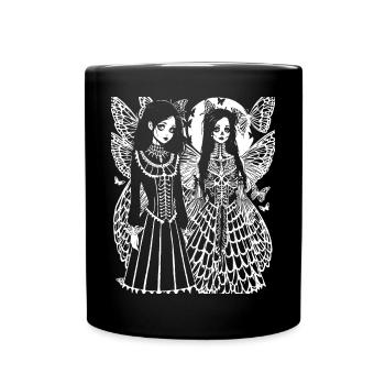 Fairycore Aesthetics Skeleton Fairy Goth Grunge G - Full Colour Mug - black - Front