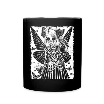 Fairycore Aesthetics Grunge Skeleton Fairy Goth G - Full Colour Mug - black - Front
