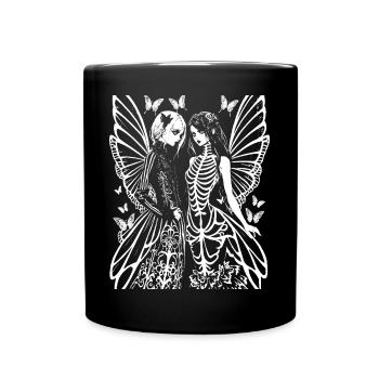 Fairycore Aesthetics Skeleton Fairy Goth Gothic G - Full Colour Mug - black - Front