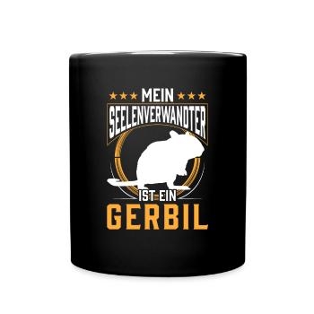 Rennmaus ist mein Seelenverwandter Rennratte - Tasse einfarbig - Schwarz - Vorne