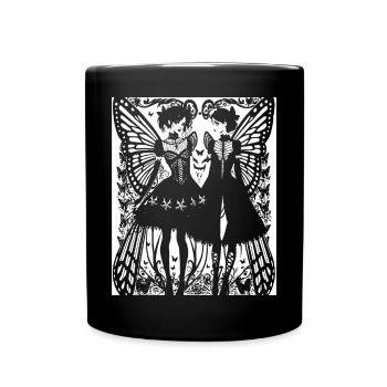 Fairycore Aesthetics Grunge Skeleton Fairy Goth G - Full Colour Mug - black - Front