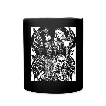 Fairycore Aesthetics Grunge Skeleton Fairy Goth G - Full Colour Mug - black - Front