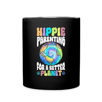 Hippie Parenting For A Better Planet Tie Dye - Tasse einfarbig - Schwarz - Vorne