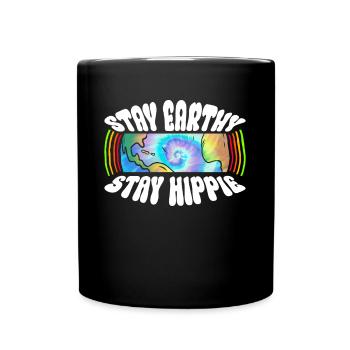 Stay Earthy Stay Hippie - Hippie Costume Tie Dye - Full Colour Mug - black - Front