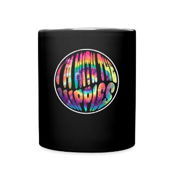I'm With The Hippies - Hippie-Kostüm Tie Dye - Tasse einfarbig - Schwarz - Vorne