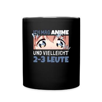 Sarkastisches Kawaii Statement für Manga-Liebhaber - Tasse einfarbig - Schwarz - Vorne